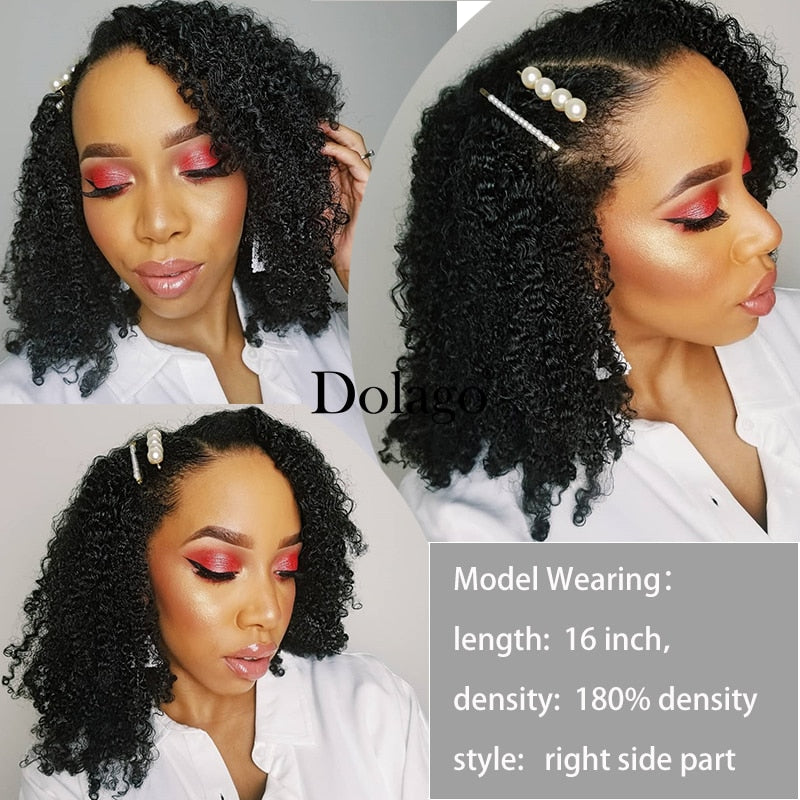 Afro Kinky Curly U Part Human Hair Wigs