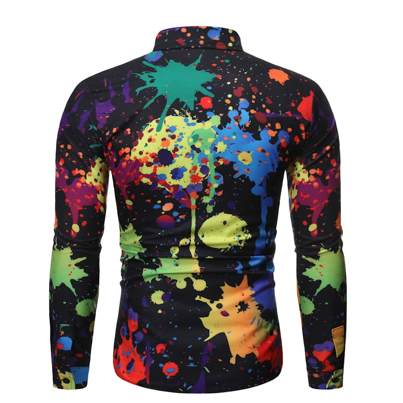 Ink Splash Paint Color Long Sleeve Shirt