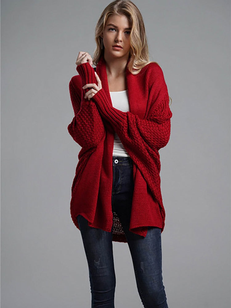 Oversized Batwing Sleeve Cardigan