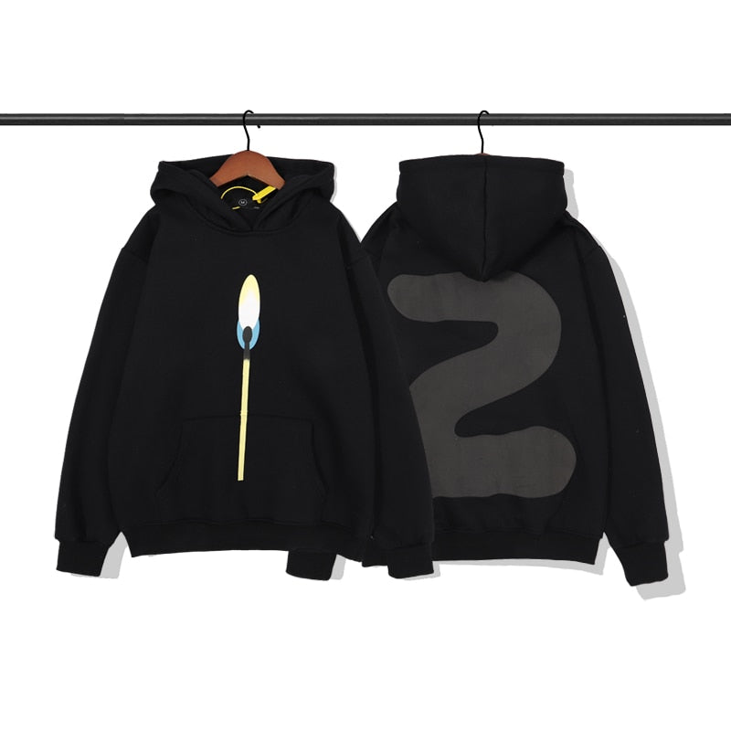 Unisex Graffiti Letter Oversized Fleece Hoodie