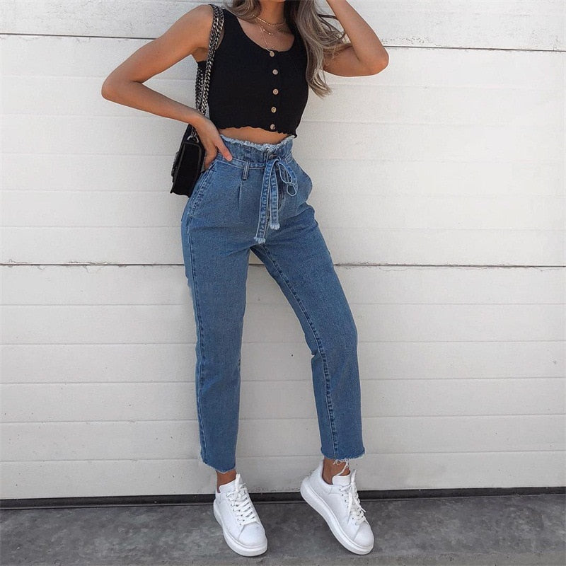 Women High Waist Jeans