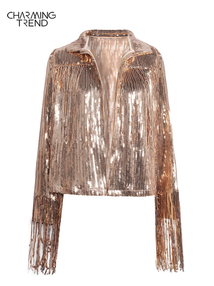 Women's Tassel Sequin Jacket