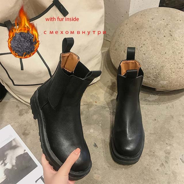 Chelsea Leather Slip On Ankle Boots