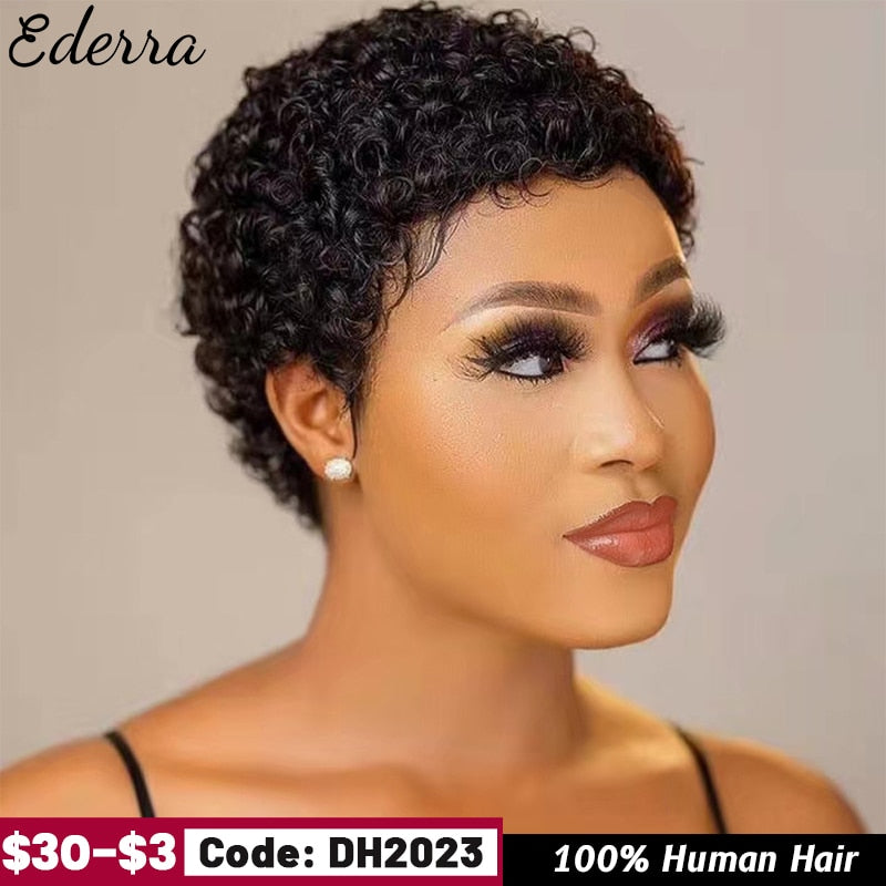 Short Curly Hair Brazilian Human Hair Wigs