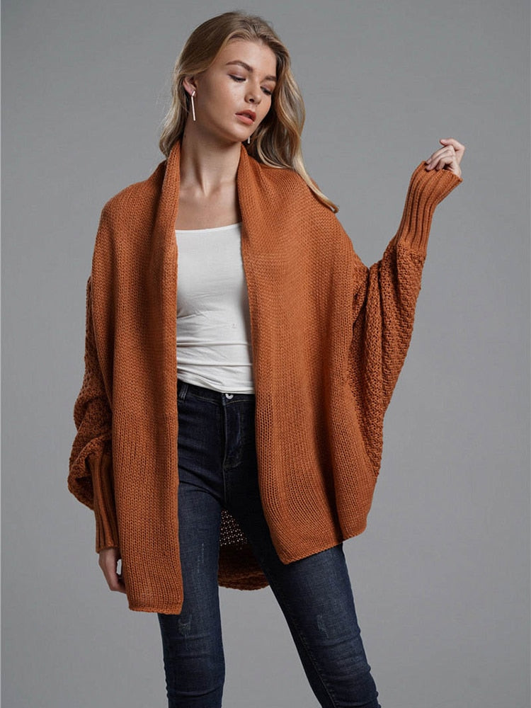 Oversized Batwing Sleeve Cardigan