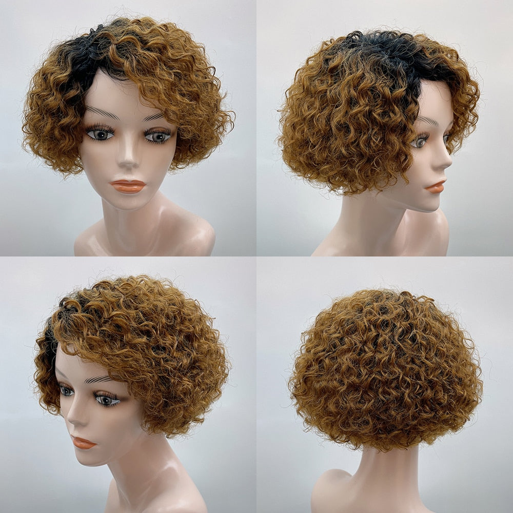 Short Kinky Curly Brazilian Human Hair