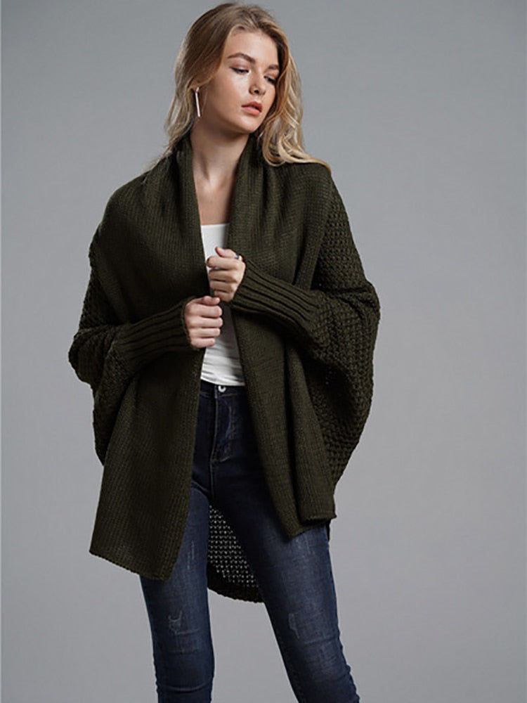 Oversized Batwing Sleeve Cardigan