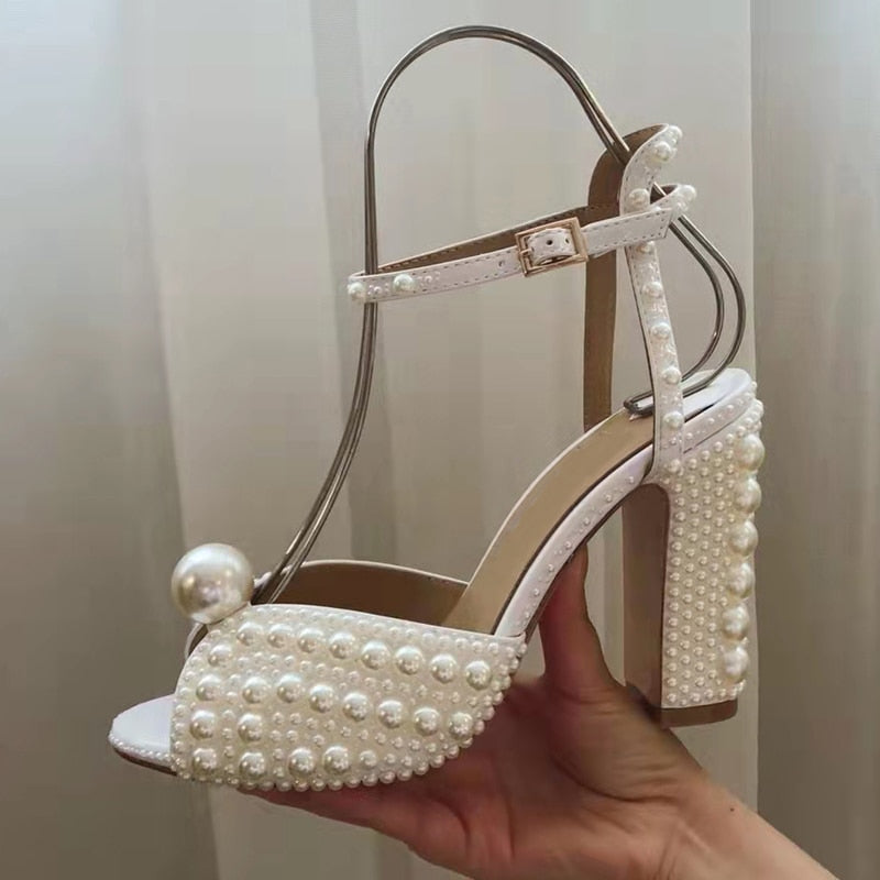 Platform Open Toe Square High Heels