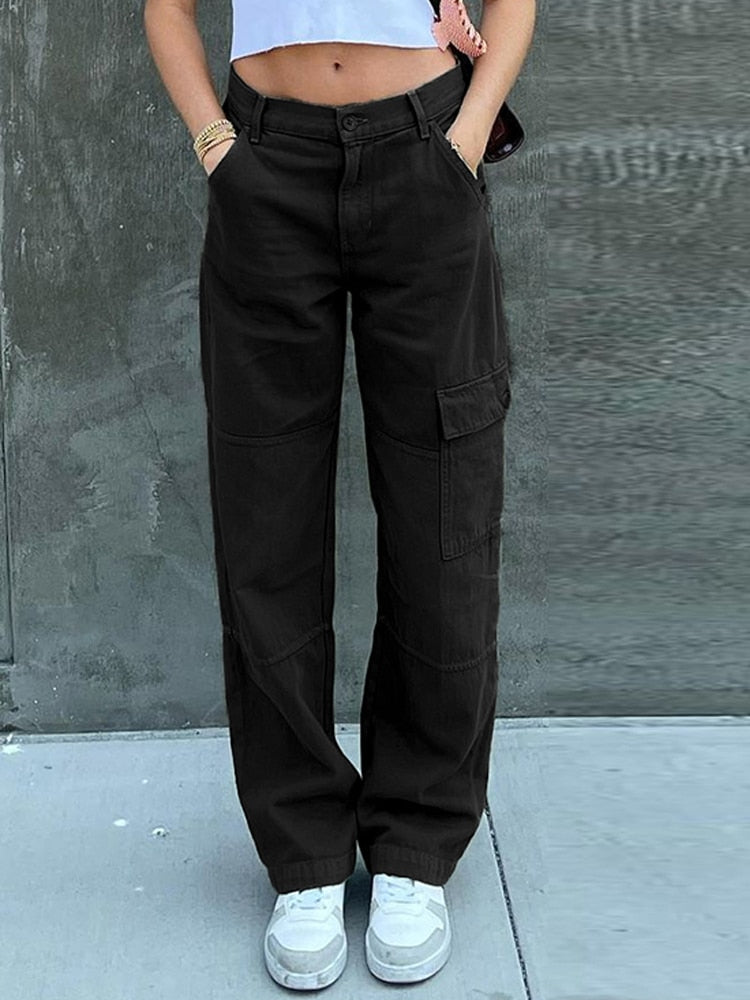 Casual Vintage High Waisted Cargo Pants