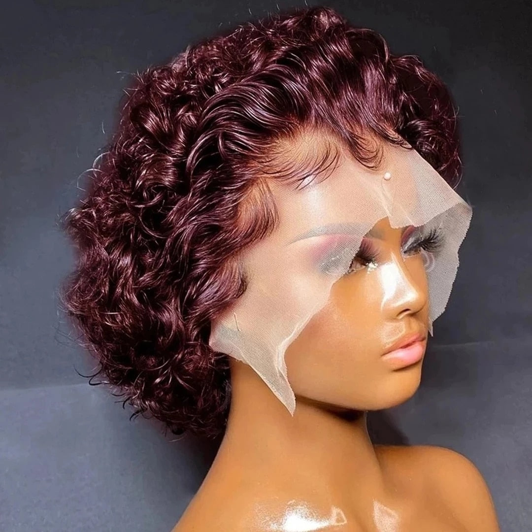 Short Curly Human Hair Lace Front Wig