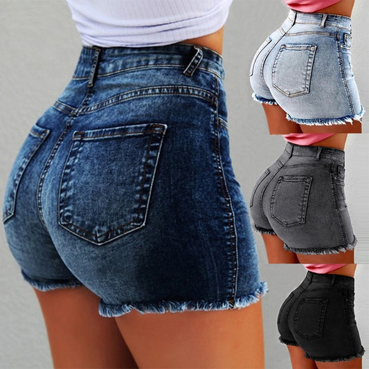 Women High Waist Denim Shorts