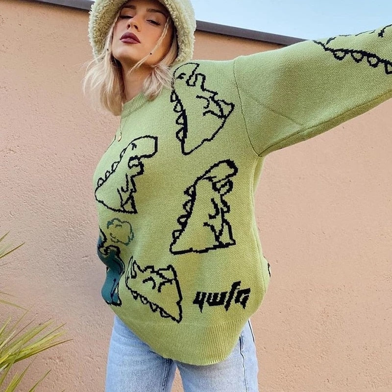 Oversized Loose Long Sleeve Knitted Pullover