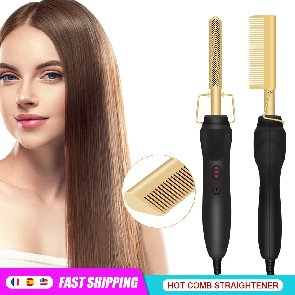 Professional Electric Flat Iron and Brush Curler