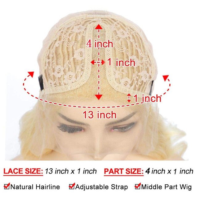 Blonde Lace Front Wig Human Hair Wigs Brazilian Remy