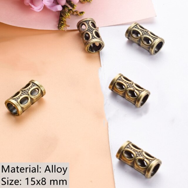 5 Pcs Copper Large Hole Hair Jewelry